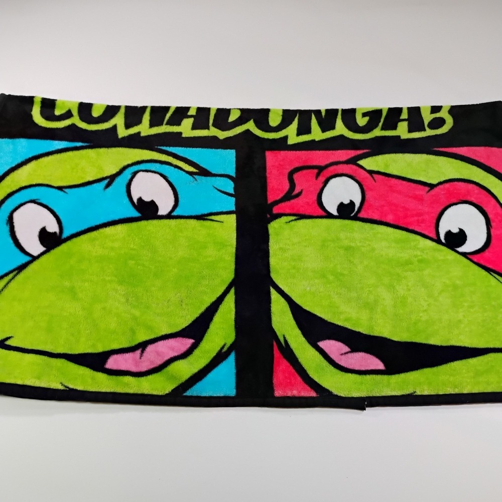 Vintage Nickelodeon Teenage Mutant Ninja Turtle Soft Throw Blanket Cowabunga - Picture 2 of 10